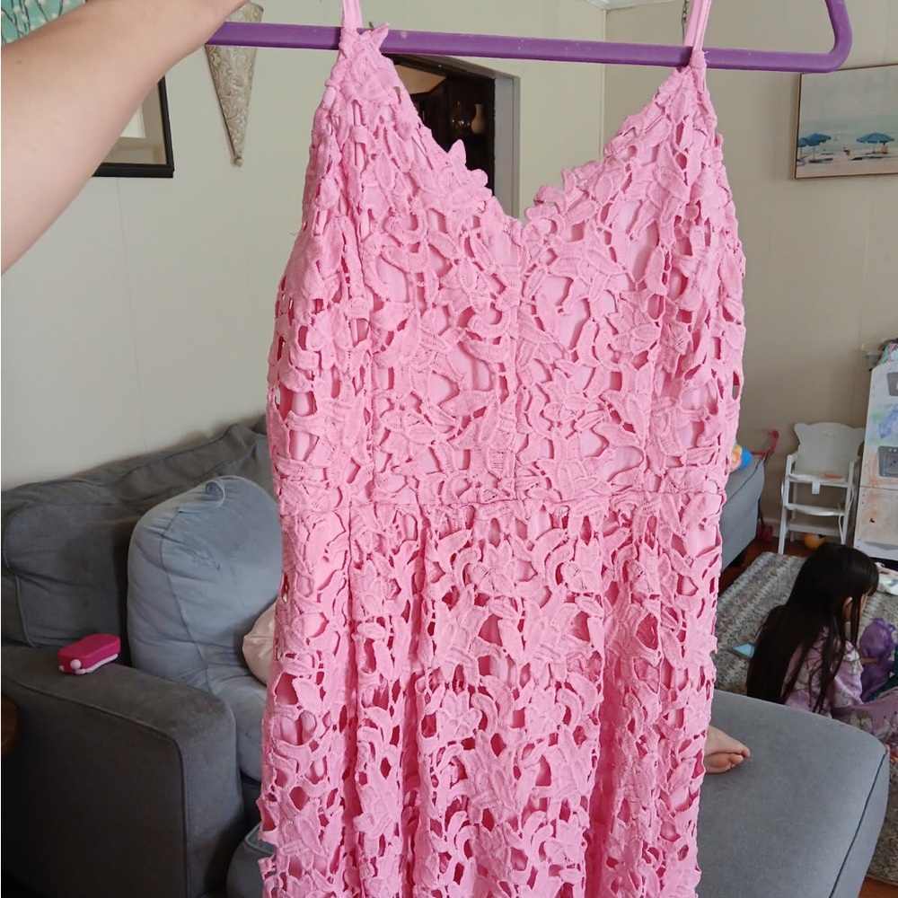 LACE MIDI DRESS - Picture 3 of 8